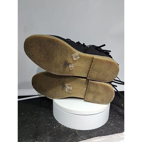 Comfortview Black Fringe Ankle Boots - Picture 6 of 6